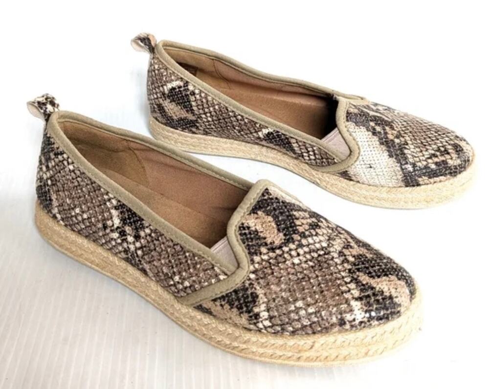 Clarks Azella Theoni SnakeSkin Espadrille Loafers Comfort Shoes Womens Size 7.5